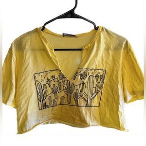 YELLOW CACTUS CROP TOP